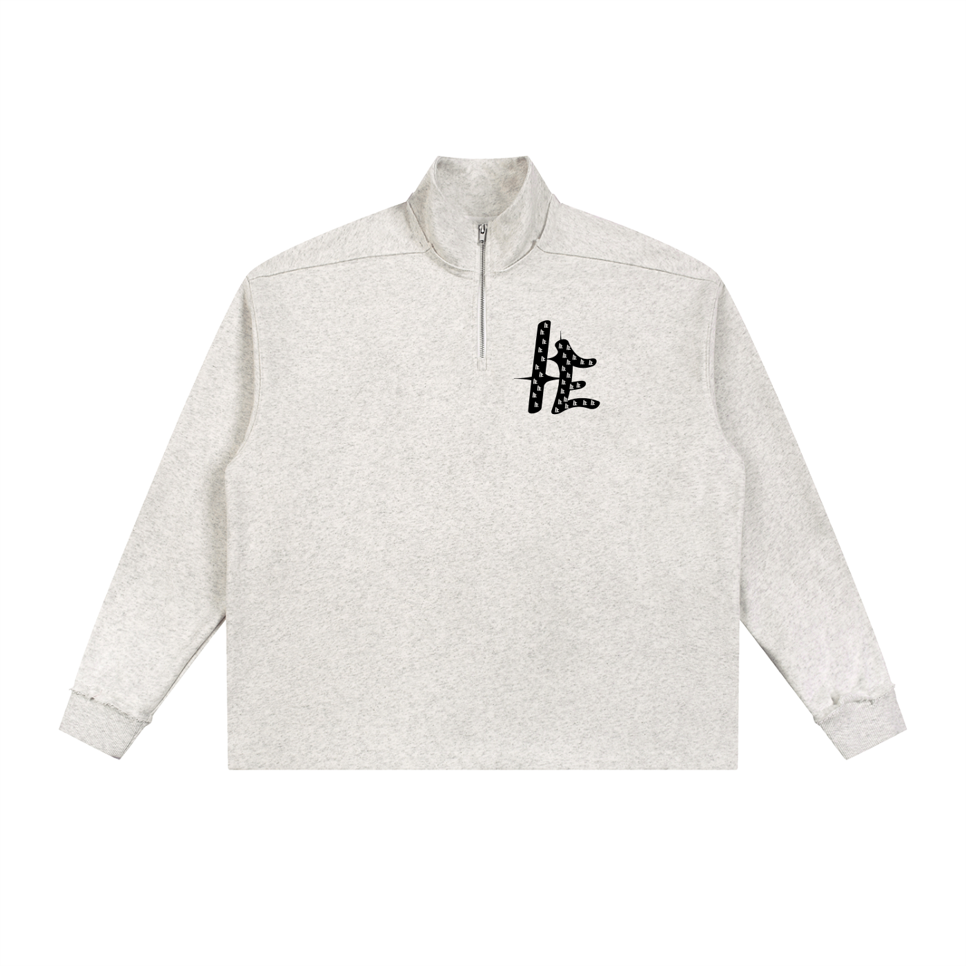 Half-Zip Rolled Edge Fleece Sweatshirt