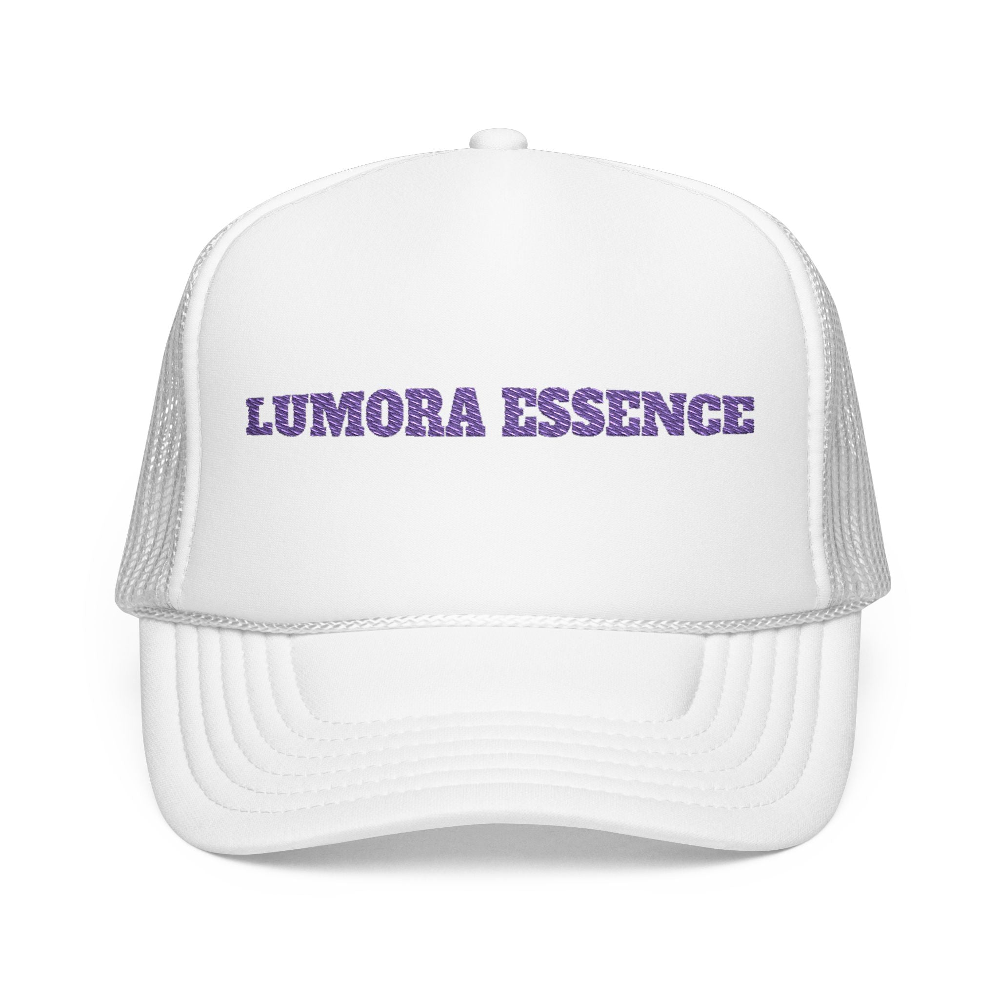 LUMORA ESSENCE Embroidered Foam Trucker Hat | Casual Cap for Summer, Gift for Him or Her, Streetwear Accessory, Festival Fashion
