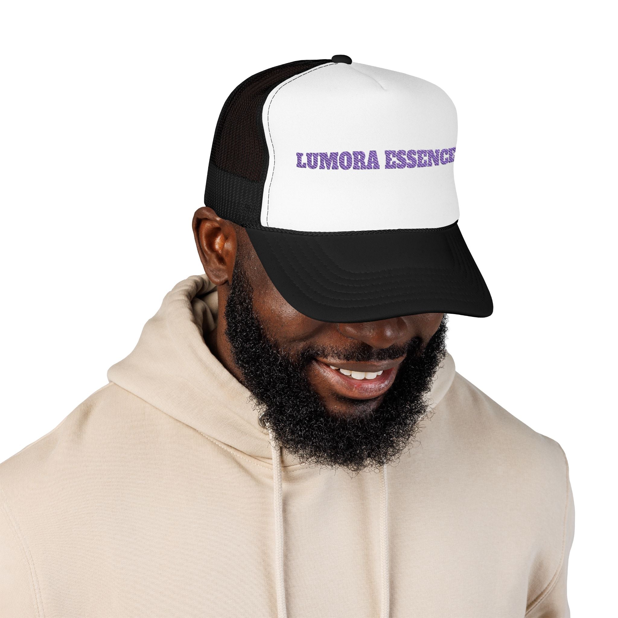 LUMORA ESSENCE Embroidered Foam Trucker Hat | Casual Cap for Summer, Gift for Him or Her, Streetwear Accessory, Festival Fashion