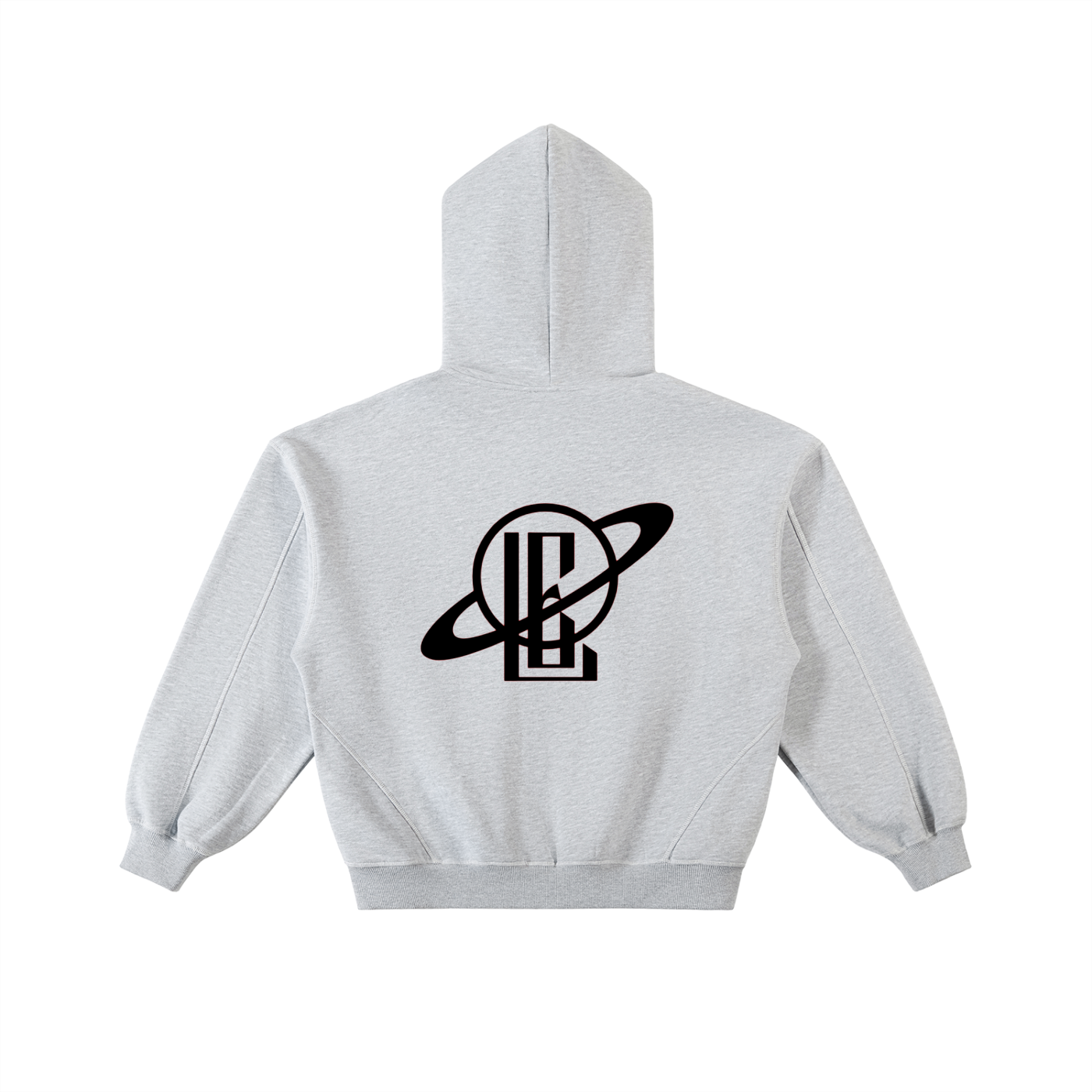 Contrast-Stitched Boxy Fleece Hoodie