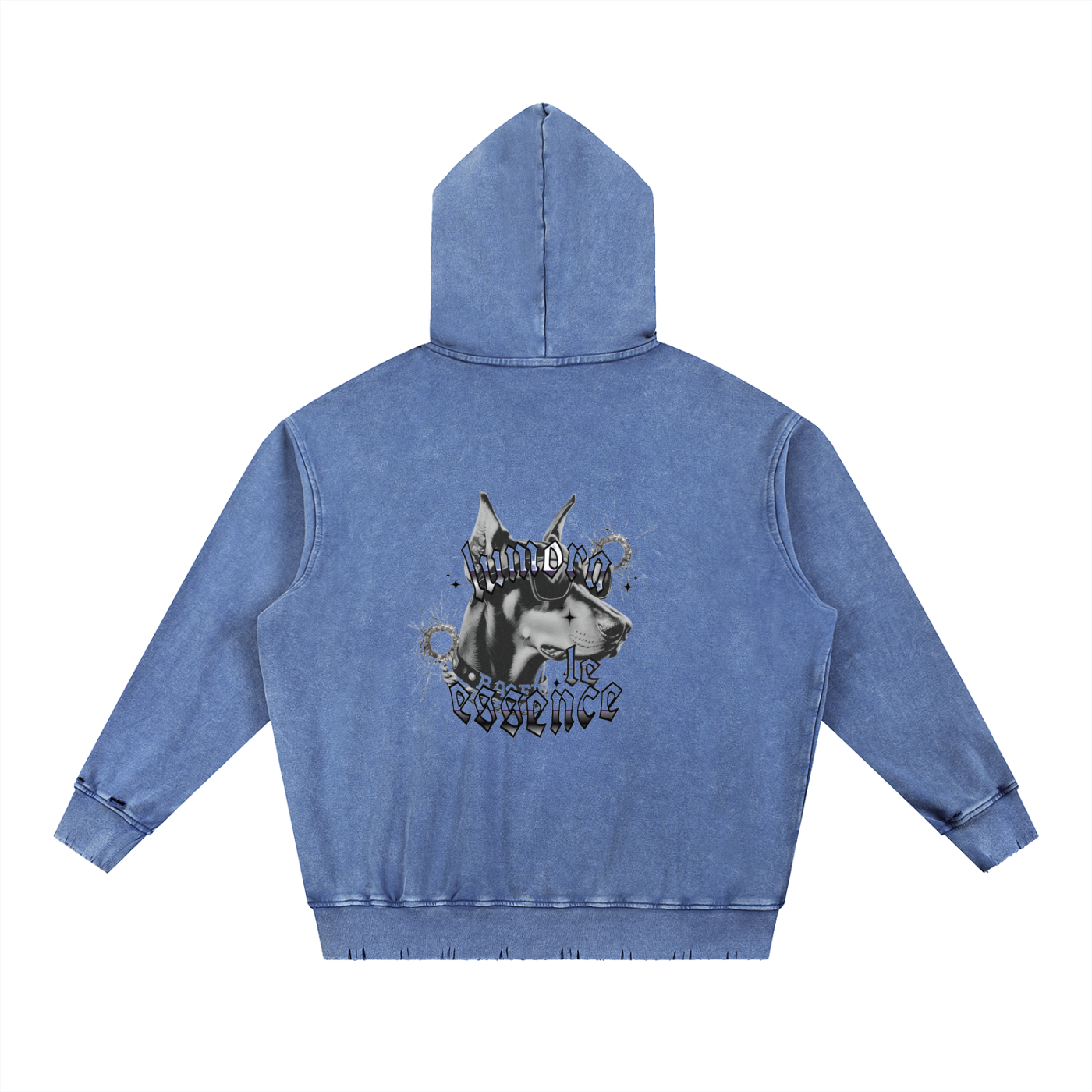 Snow Wash Hand-Frayed Heavyweight  Hoodie