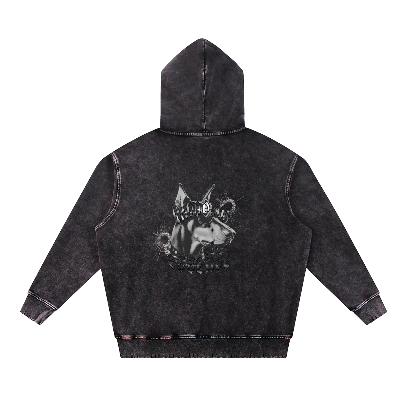 Snow Wash Hand-Frayed Heavyweight  Hoodie