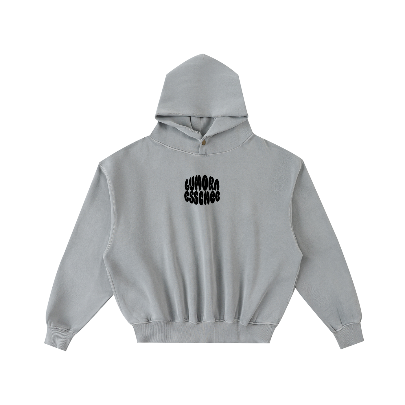 Frayed Enzyme Washed Fleece Hoodie