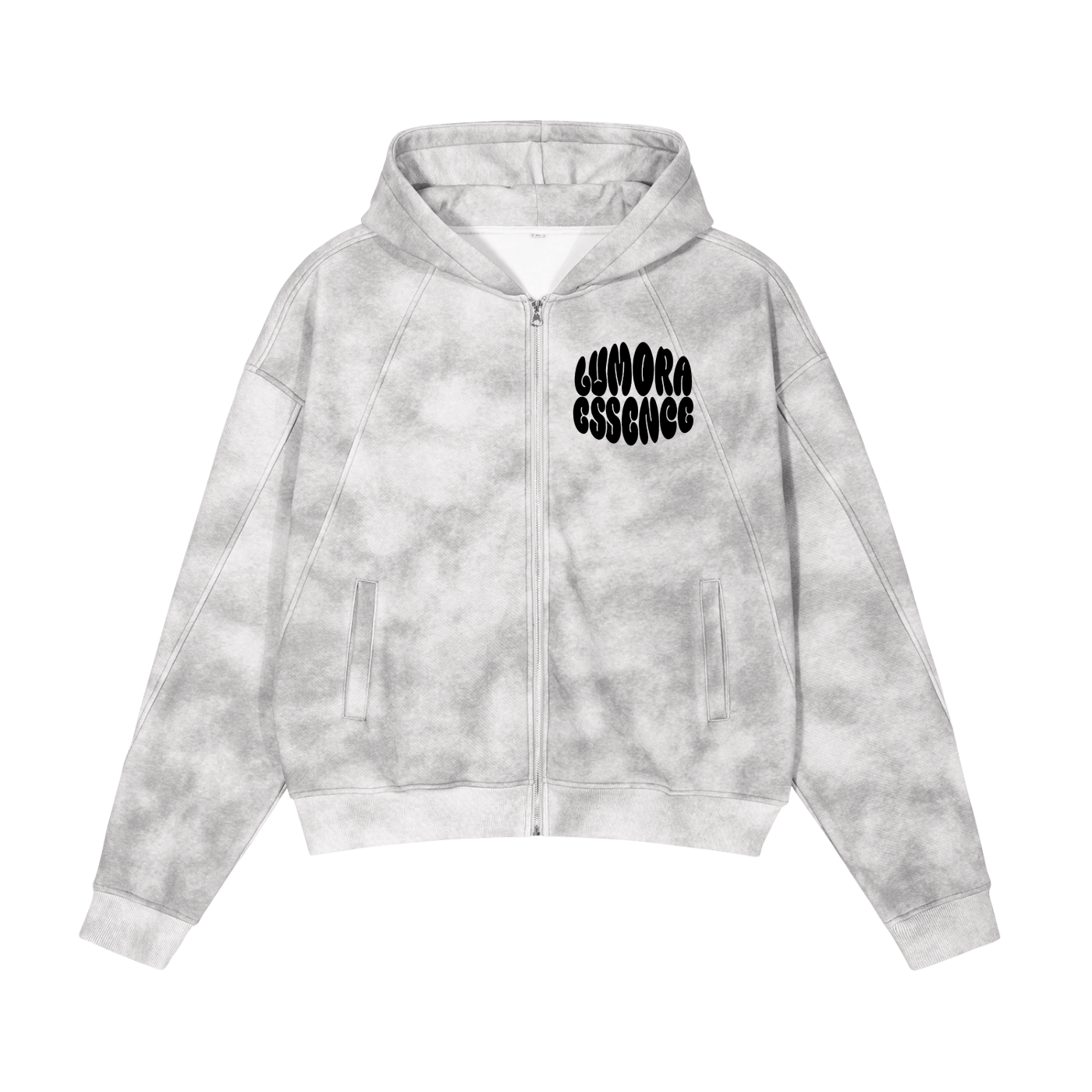 Dirty Washed Zip-Up Fleece Hoodie
