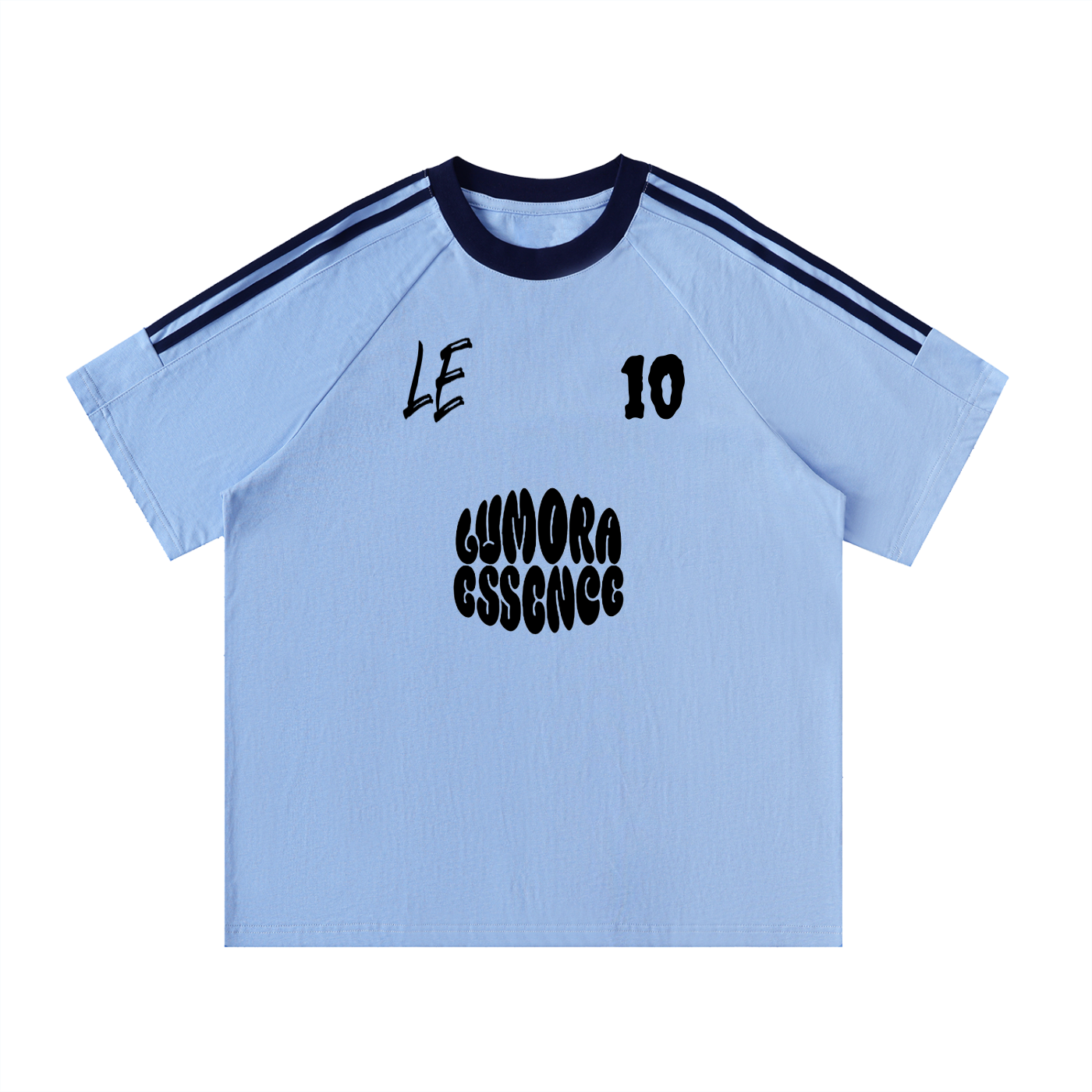 Contrast Tape Crewneck Cotton T-Shirt