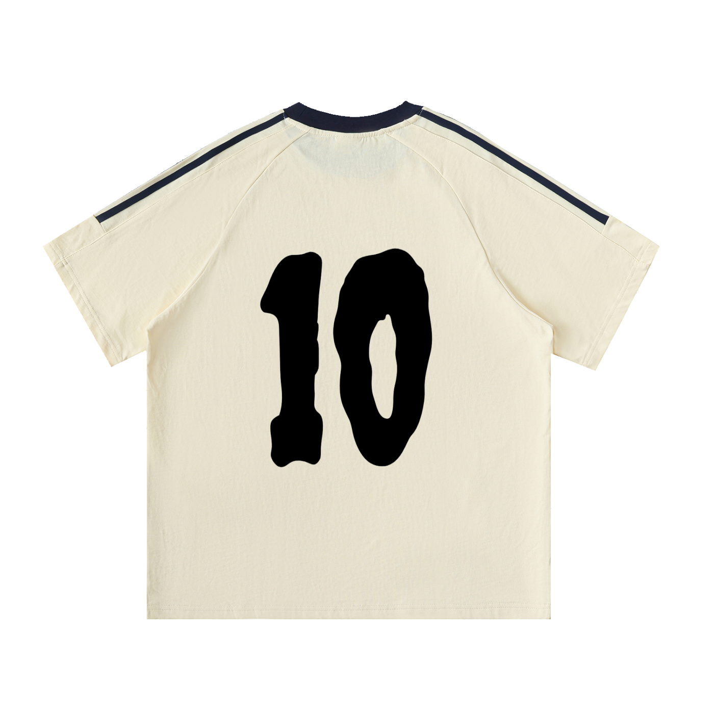 Contrast Tape Crewneck Cotton T-Shirt