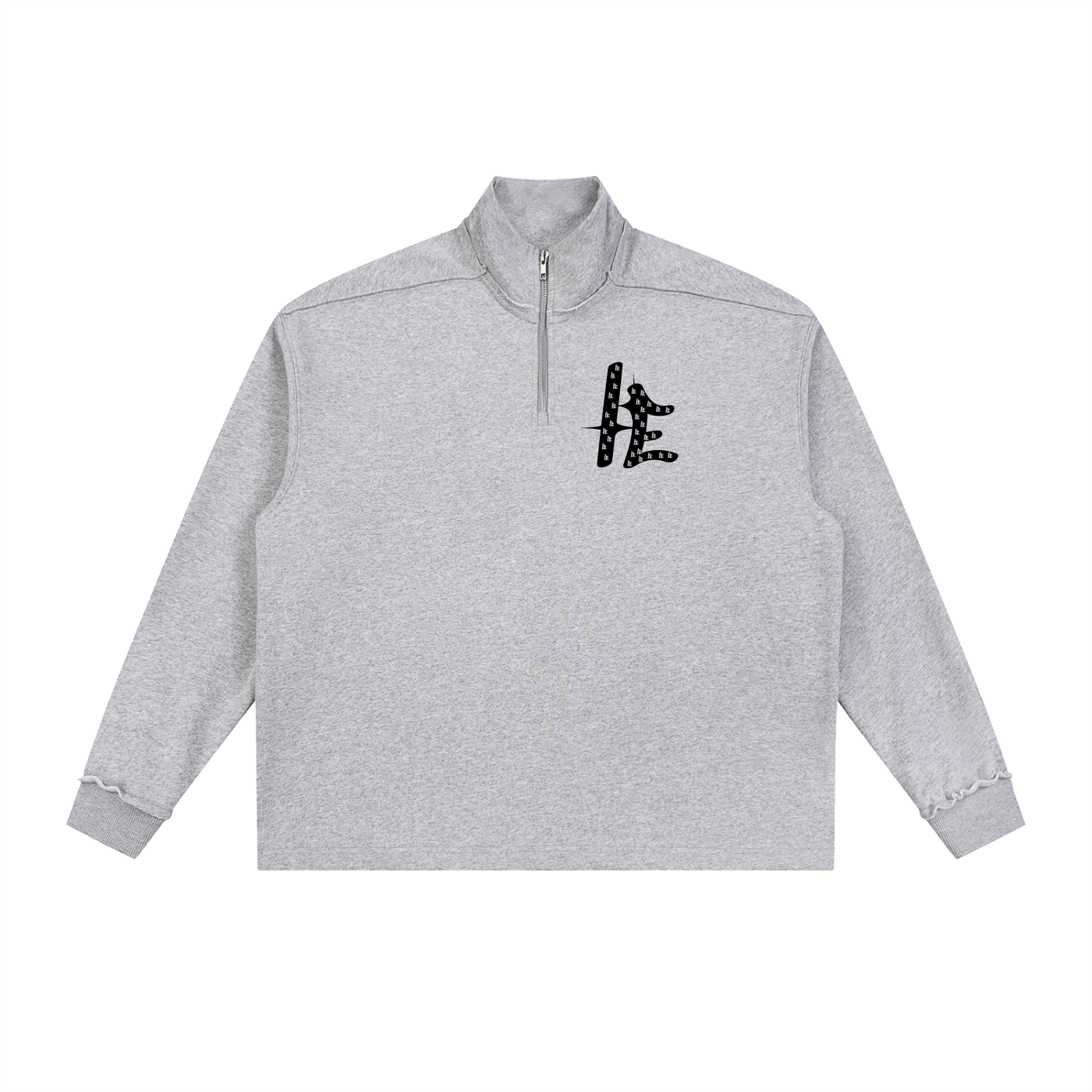 Half-Zip Rolled Edge Fleece Sweatshirt