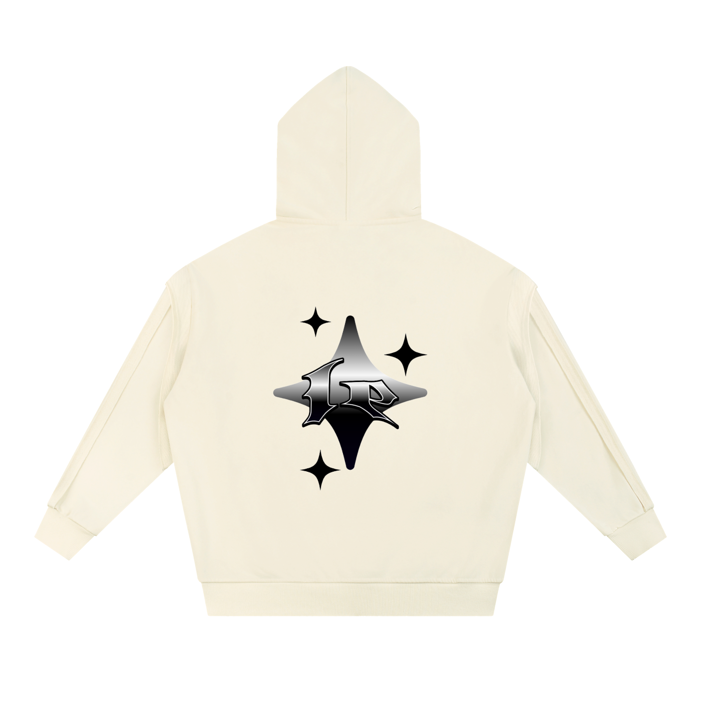 Contrast Tape Raw Edge Double Layered Zip Hoodie