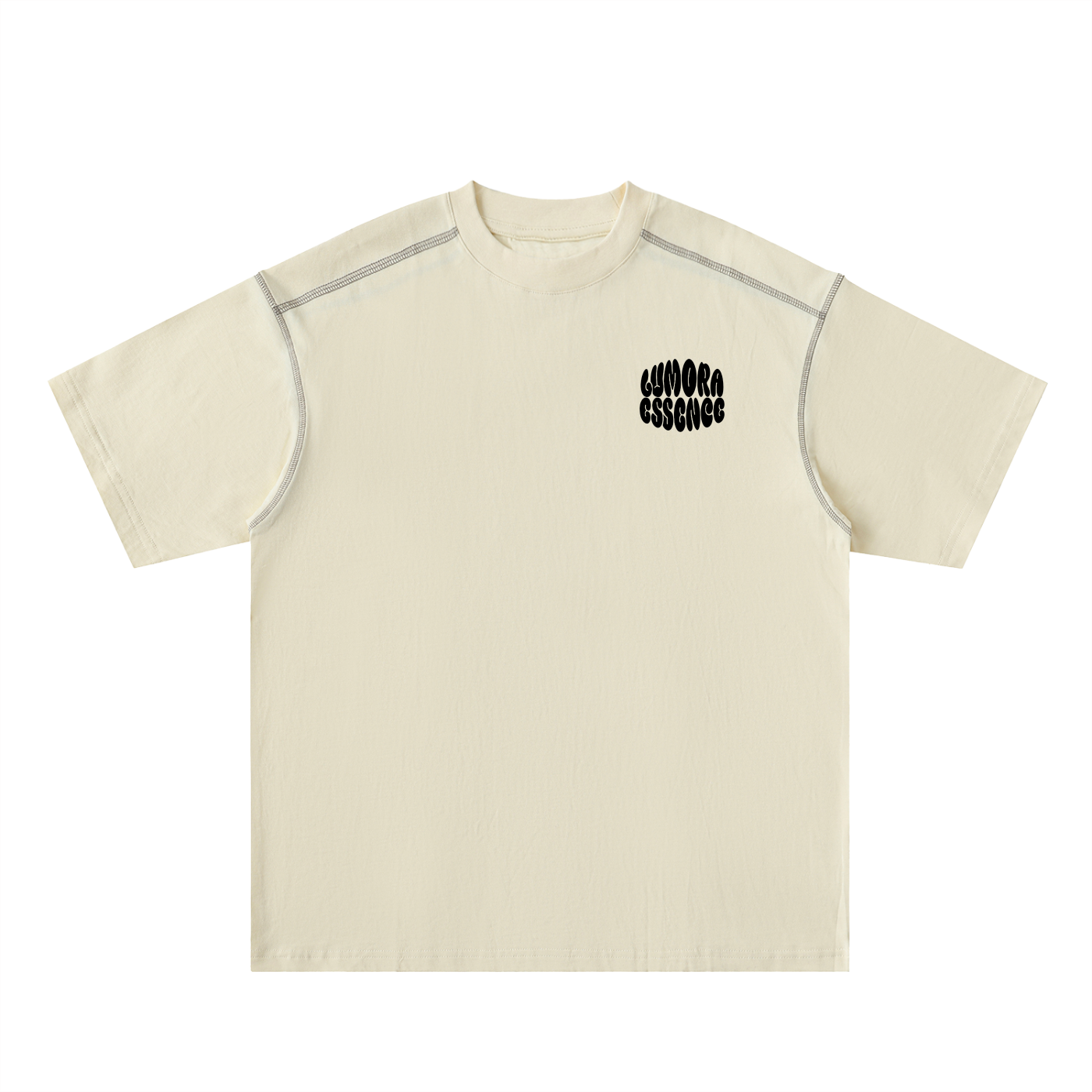 Oversized Contrast-Stitched Cotton Tee