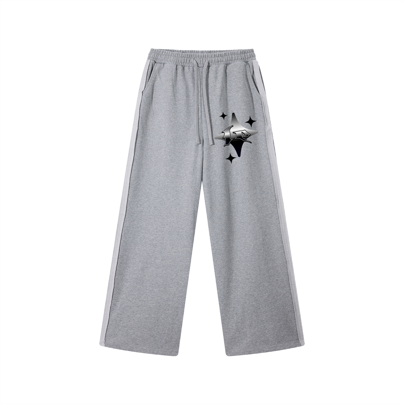Contrast Tape Straight-Leg Sweatpants