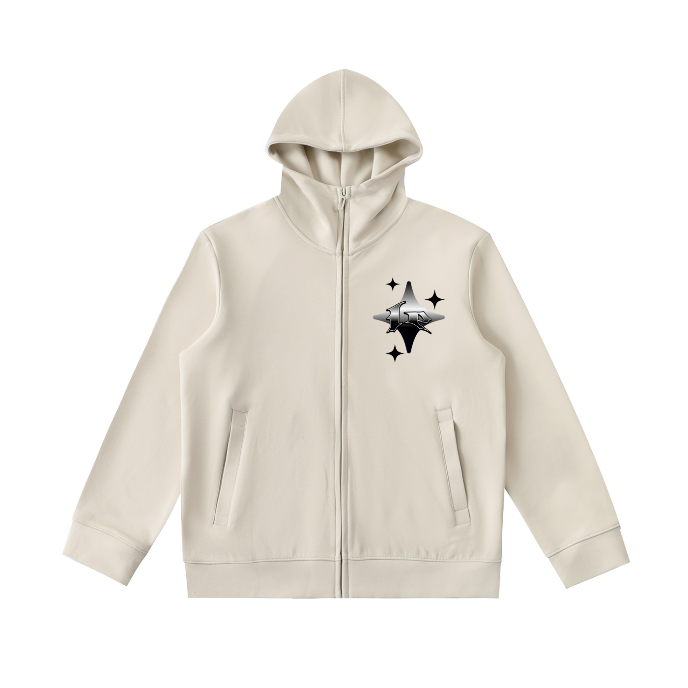 Essential Heavyweight High Neck  Zip-Up Hoodie
