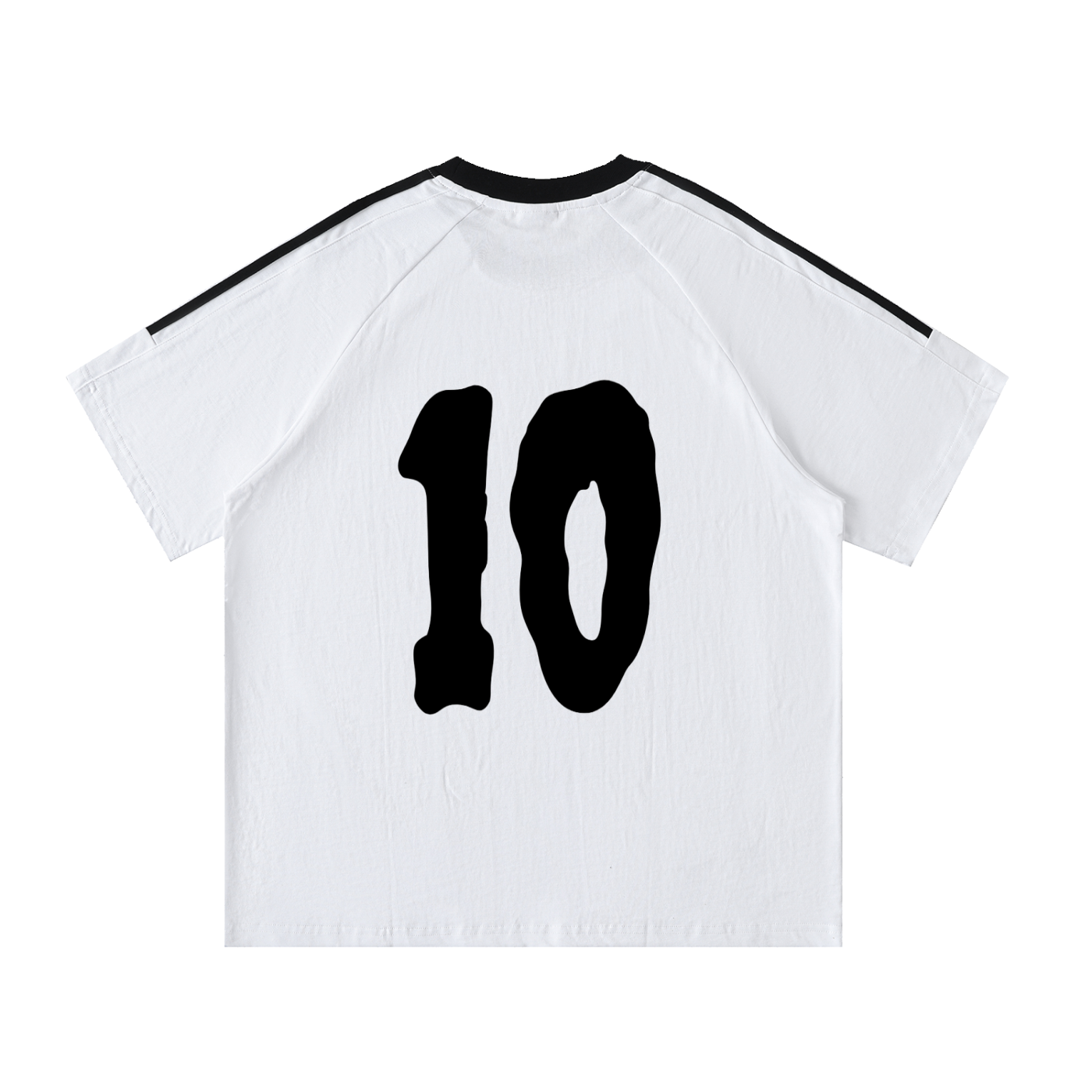 Contrast Tape Crewneck Cotton T-Shirt