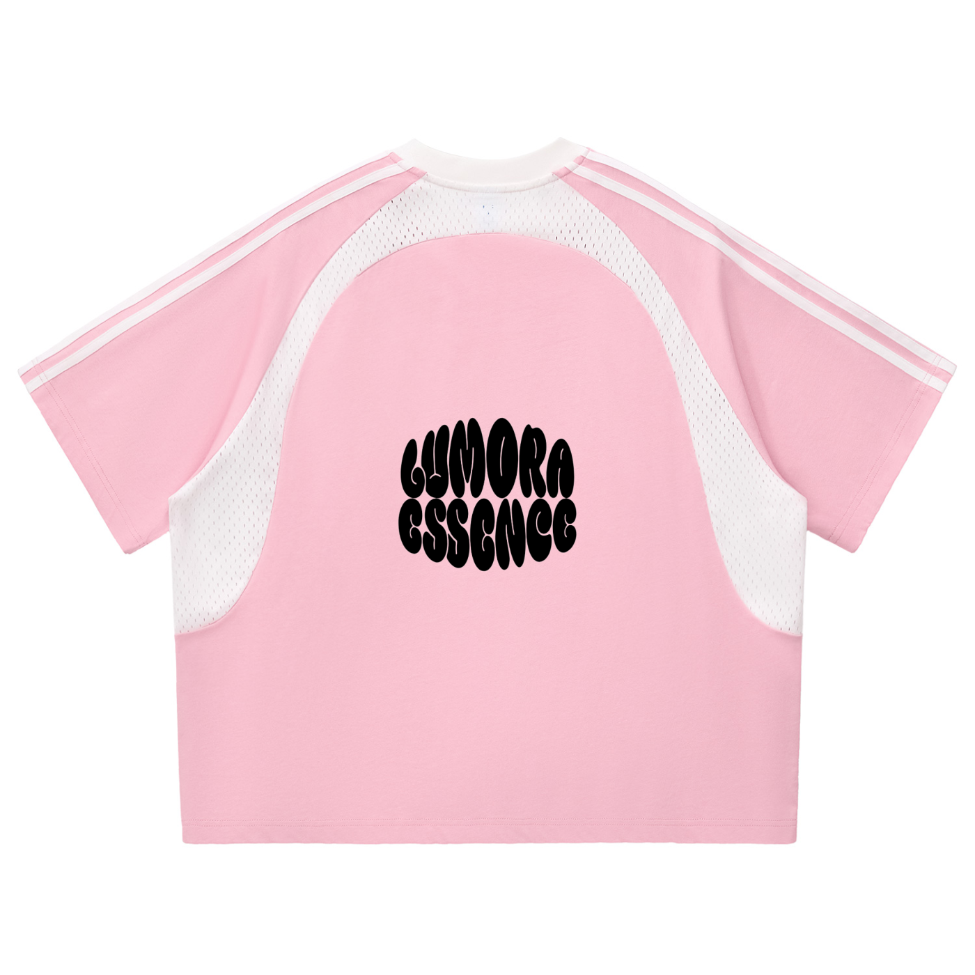 Contrast Stripes Panel Mesh T-shirt