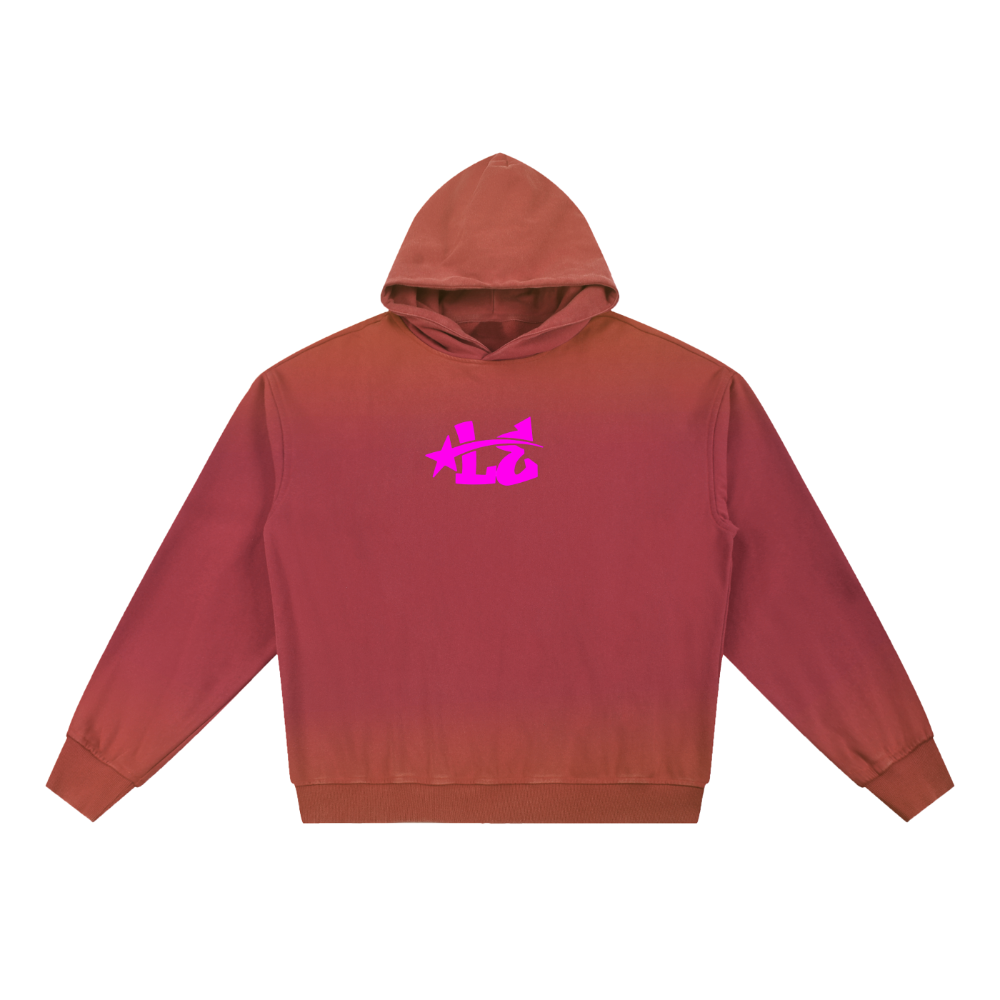 Vintage Washed Gradient Fleece Hoodie