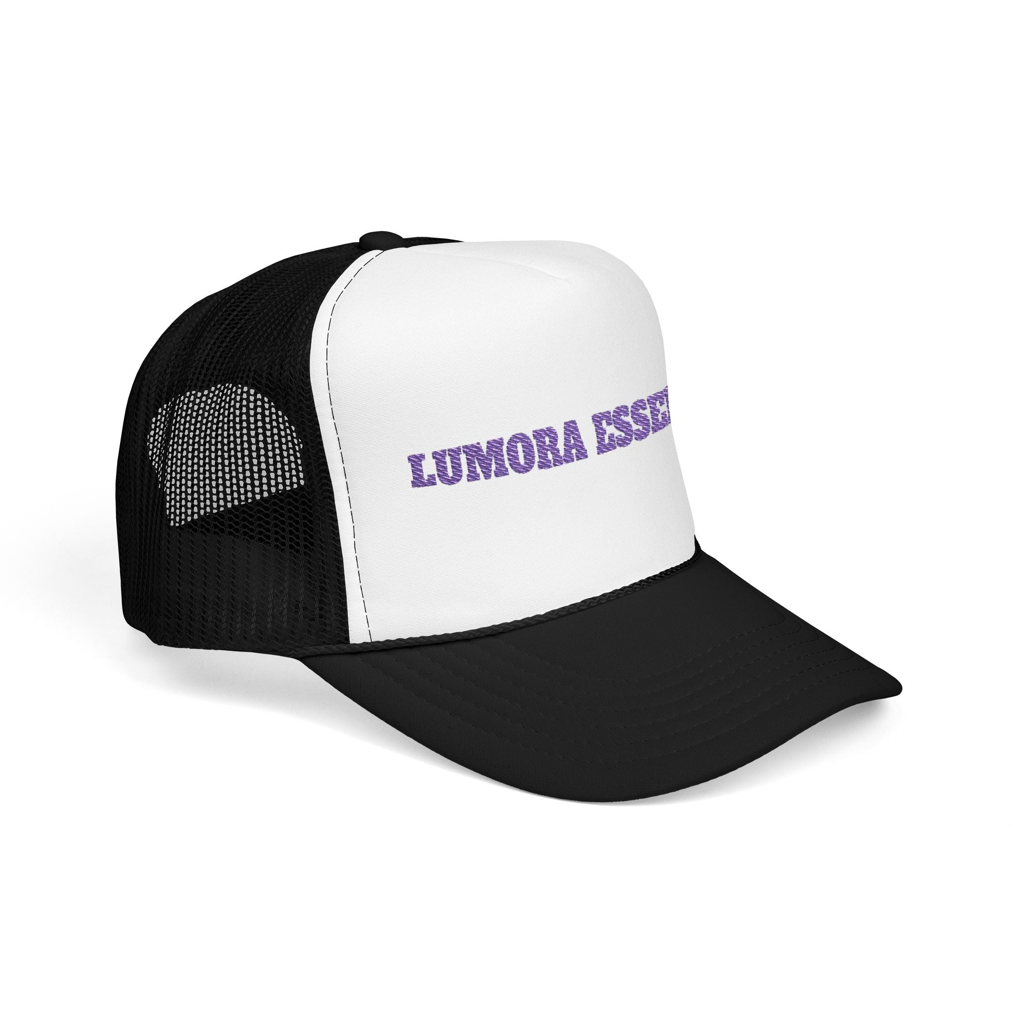 LUMORA ESSENCE Embroidered Foam Trucker Hat | Casual Cap for Summer, Gift for Him or Her, Streetwear Accessory, Festival Fashion