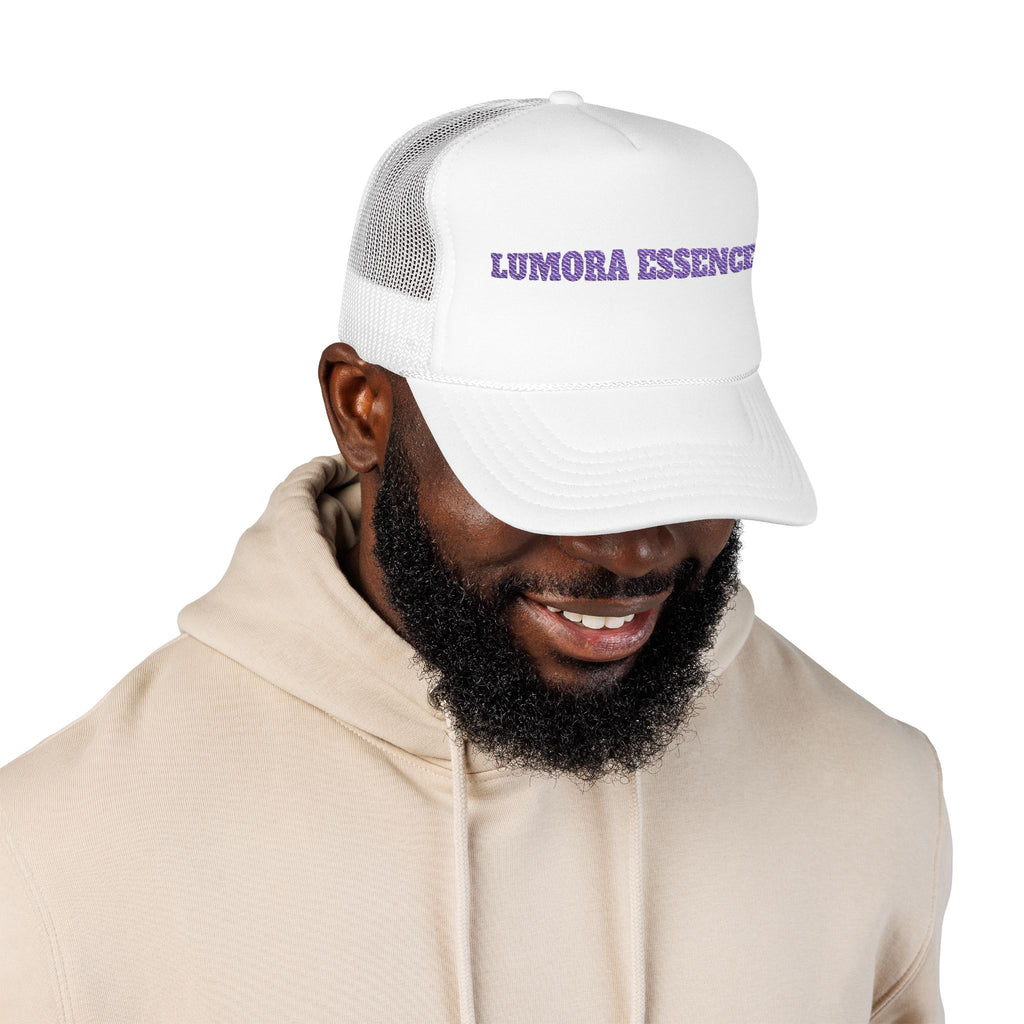 LUMORA ESSENCE Embroidered Foam Trucker Hat | Casual Cap for Summer, Gift for Him or Her, Streetwear Accessory, Festival Fashion