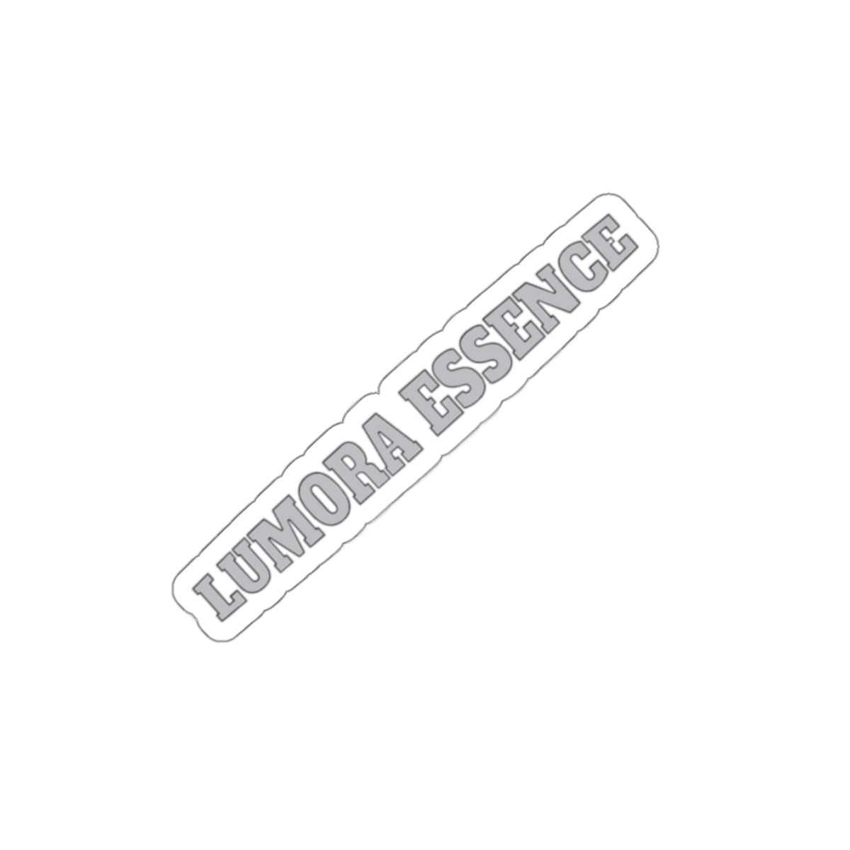 Die-Cut Sticker — "LUMORA ESSENCE" Logo Sticker, Minimal White Vinyl Decal for Laptops & Water Bottles