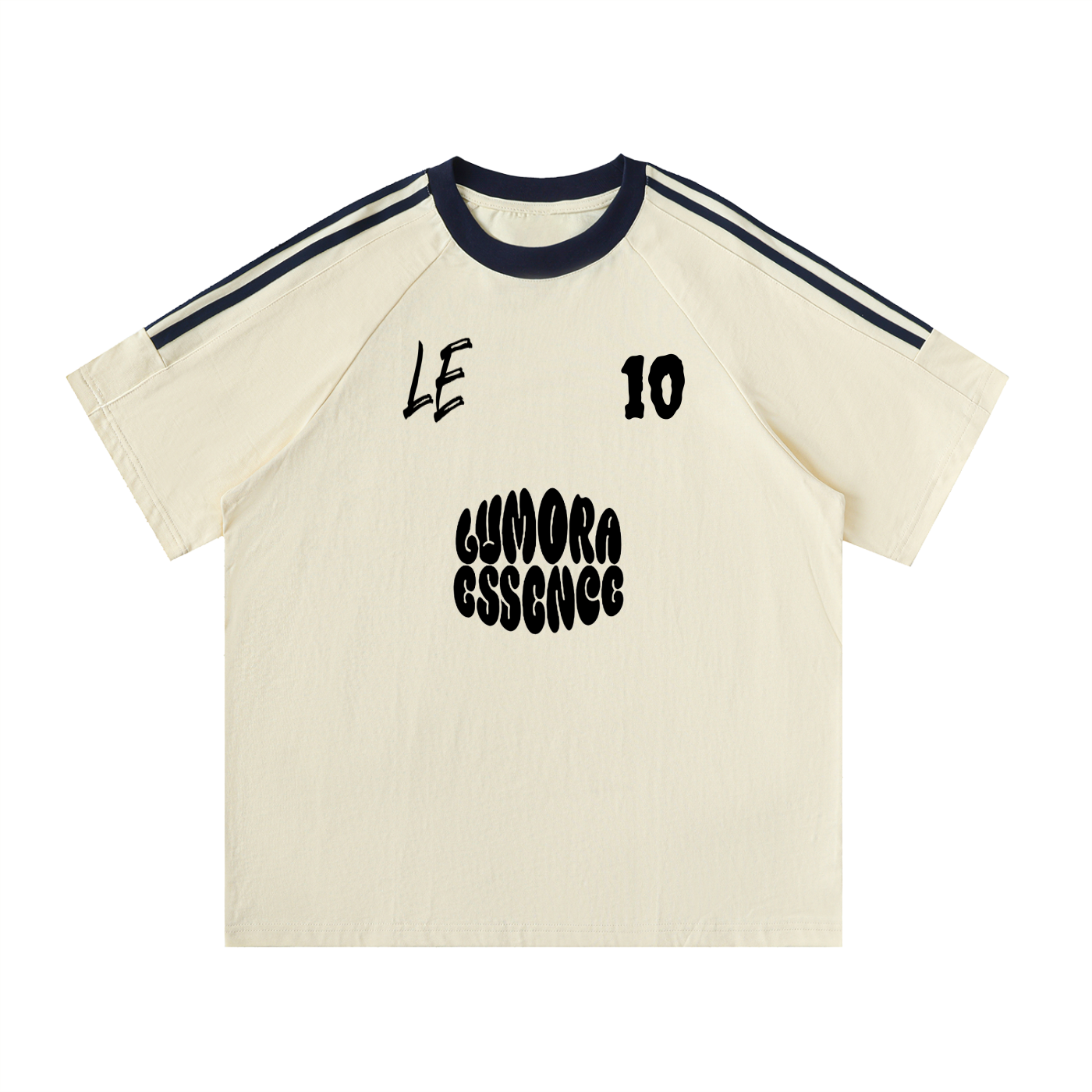 Contrast Tape Crewneck Cotton T-Shirt