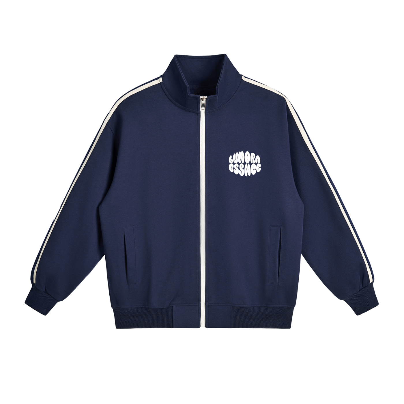 Contrast Side-Stripe Stand Collar  Jacket