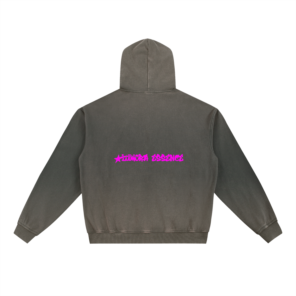 Vintage Washed Gradient Fleece Hoodie