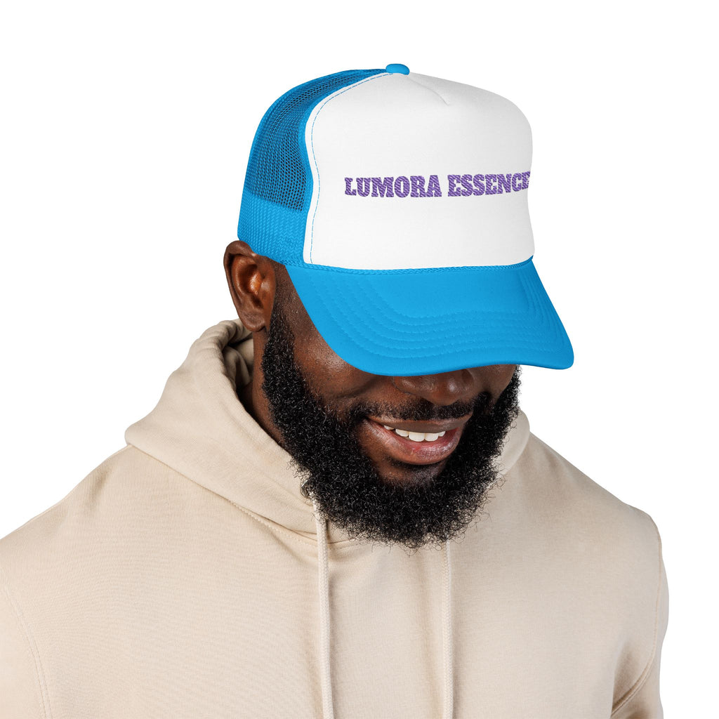 LUMORA ESSENCE Embroidered Foam Trucker Hat | Casual Cap for Summer, Gift for Him or Her, Streetwear Accessory, Festival Fashion