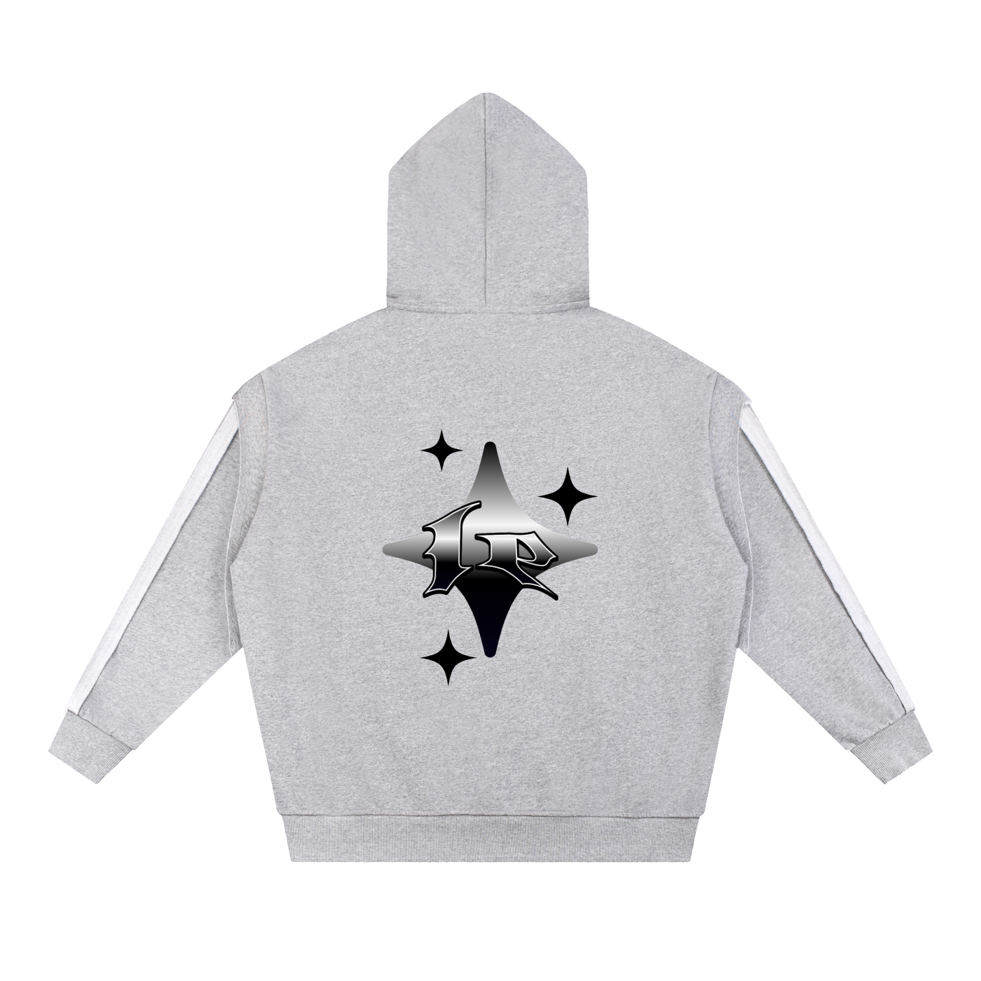 Contrast Tape Raw Edge Double Layered Zip Hoodie