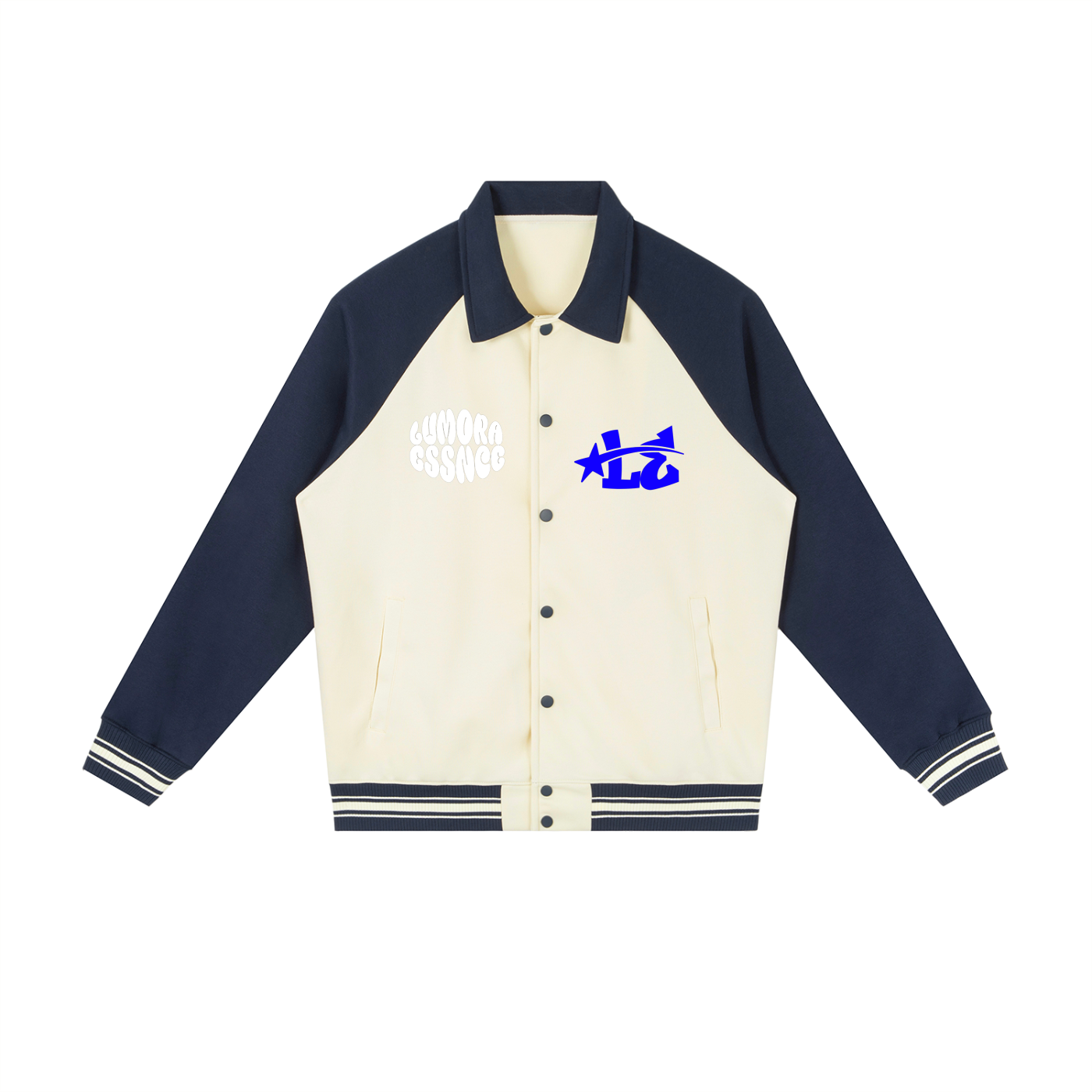 Contrast Raglan Sleeve Baseball Jacket