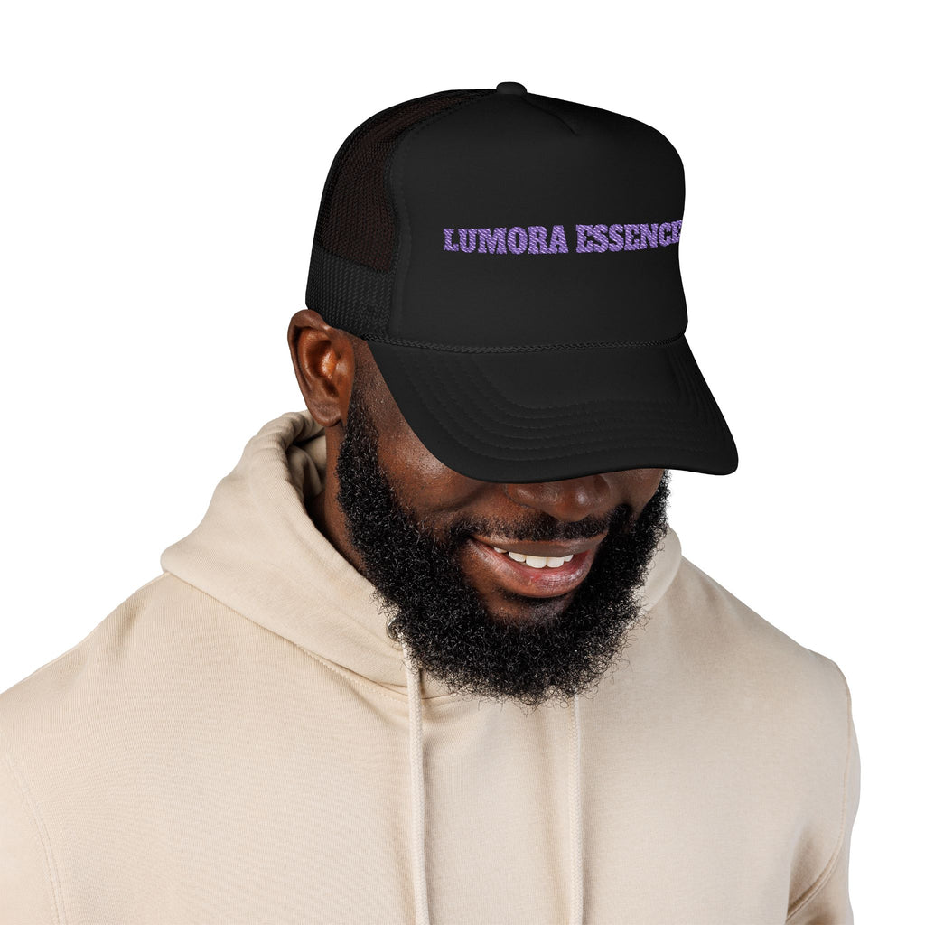 LUMORA ESSENCE Embroidered Foam Trucker Hat | Casual Cap for Summer, Gift for Him or Her, Streetwear Accessory, Festival Fashion