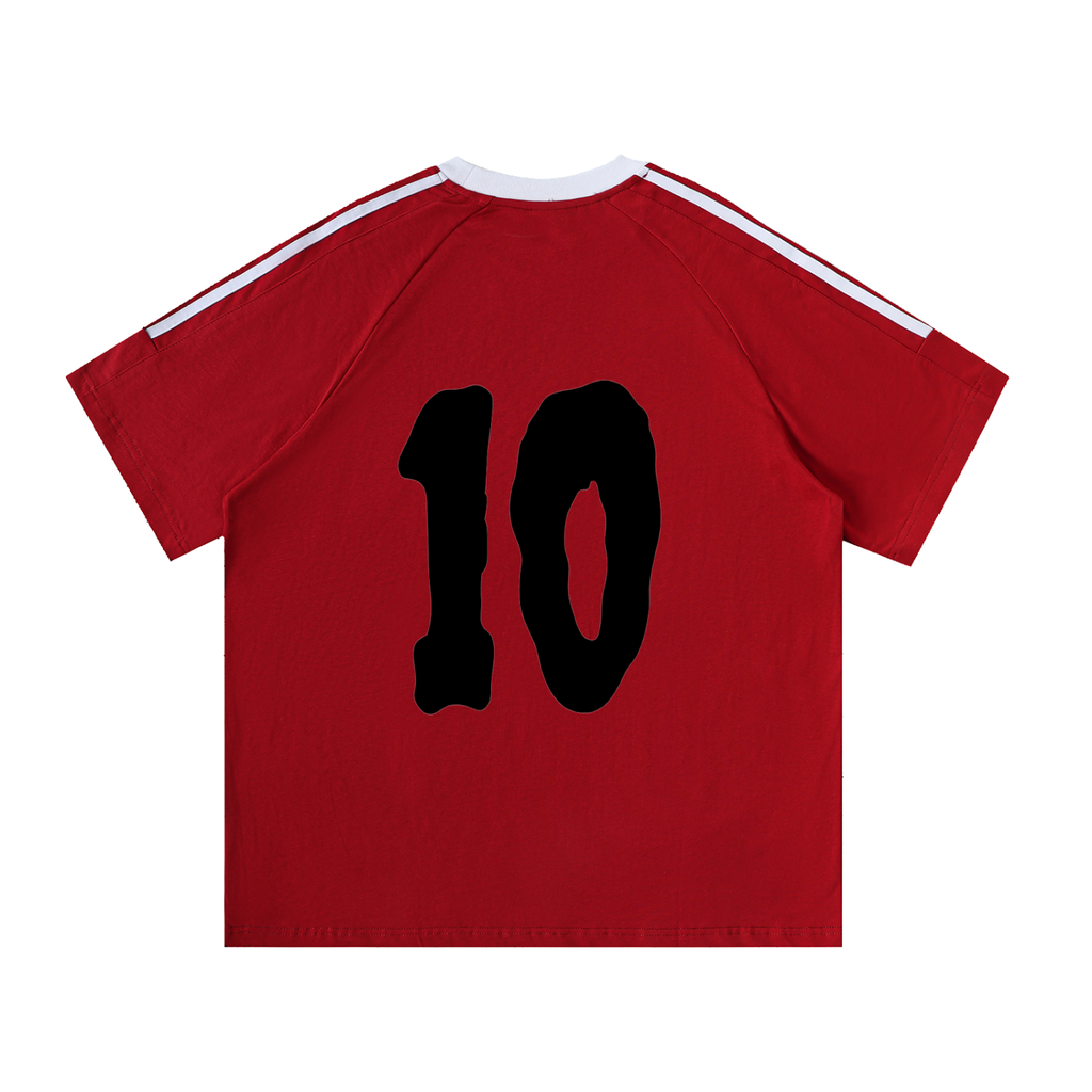 Contrast Tape Crewneck Cotton T-Shirt