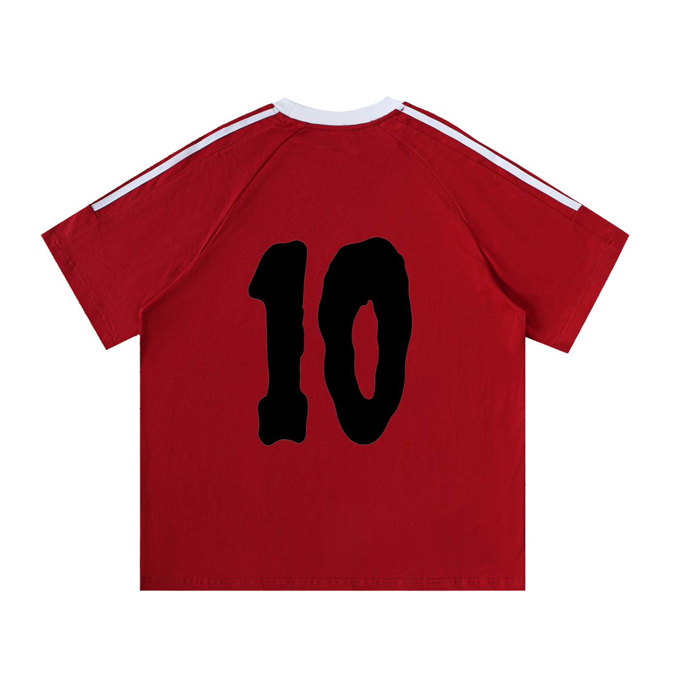 Contrast Tape Crewneck Cotton T-Shirt