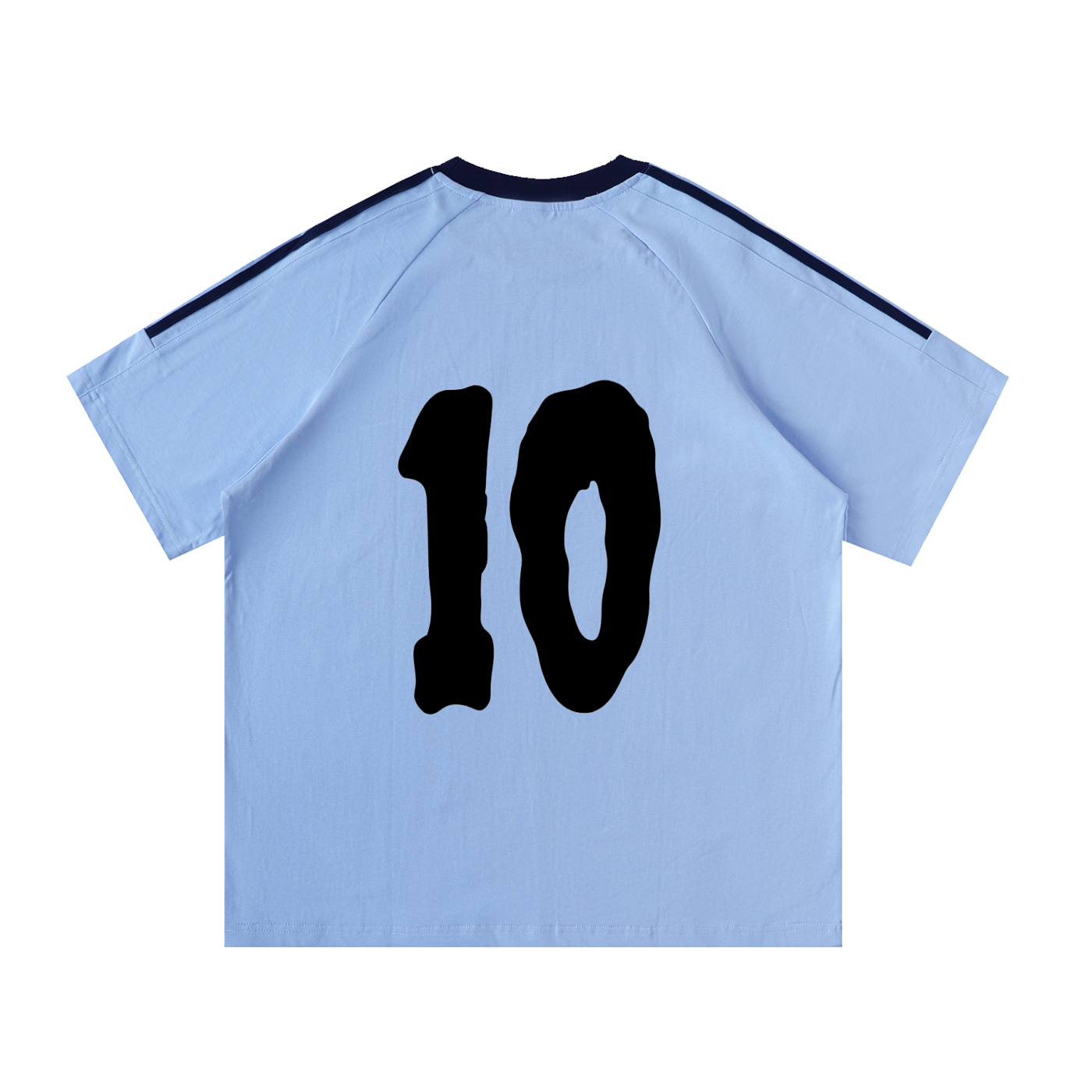Contrast Tape Crewneck Cotton T-Shirt