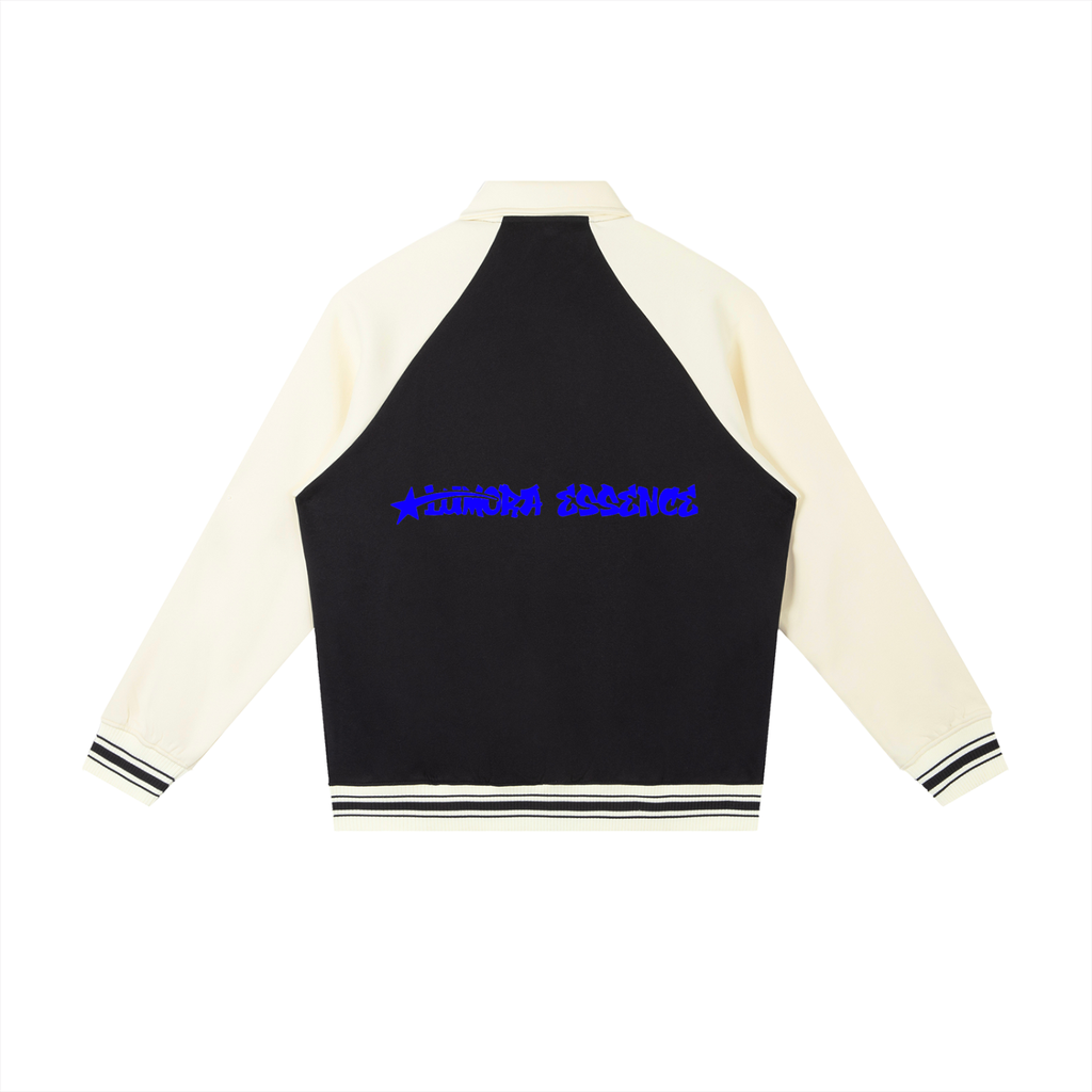 Contrast Raglan Sleeve Baseball Jacket