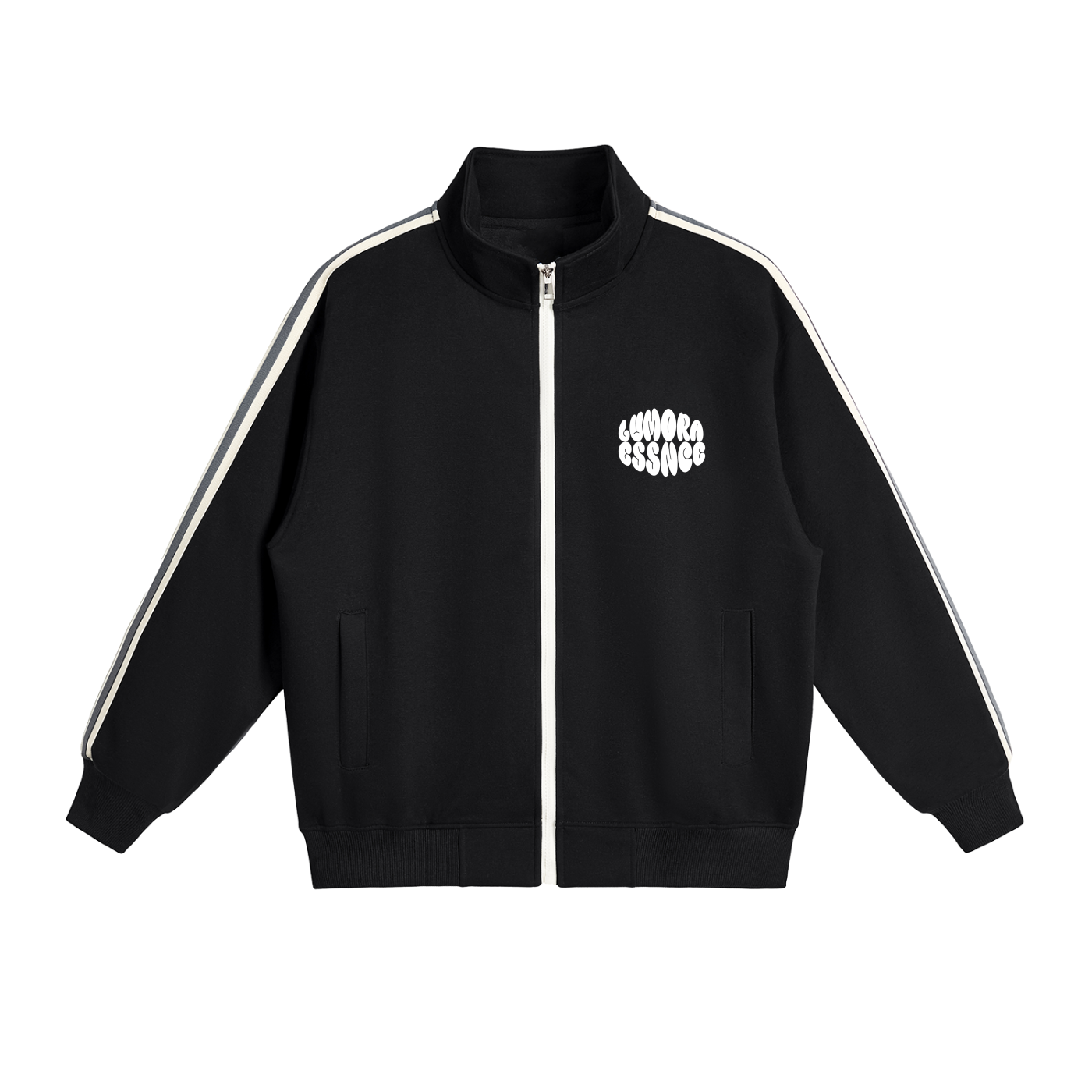 Contrast Side-Stripe Stand Collar  Jacket