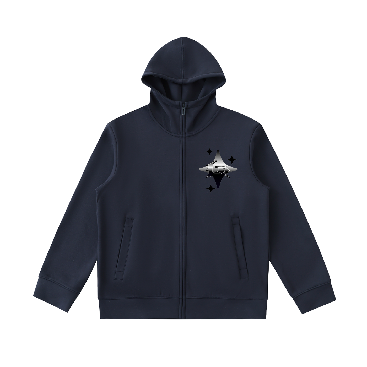 Essential Heavyweight High Neck  Zip-Up Hoodie