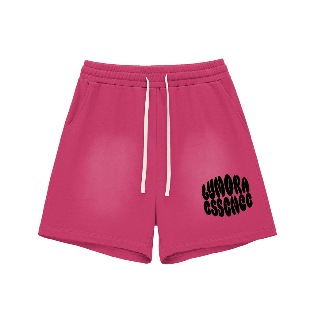 Sun Fade Raw Edge Cotton Shorts