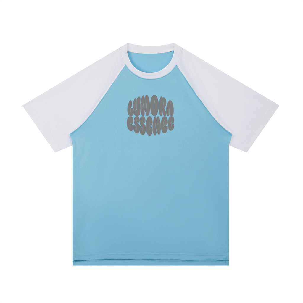Contrast Raglan Sleeve Mesh T-Shirt