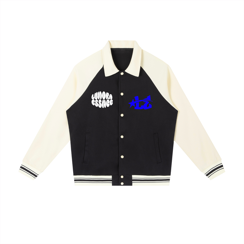Contrast Raglan Sleeve Baseball Jacket