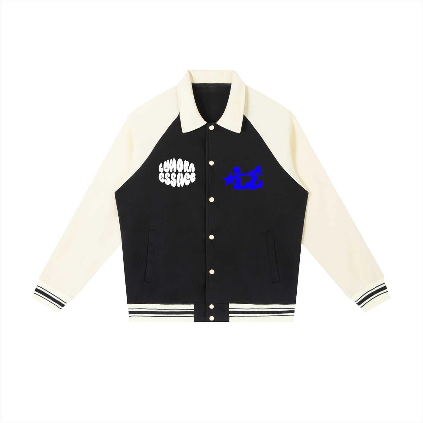 Contrast Raglan Sleeve Baseball Jacket