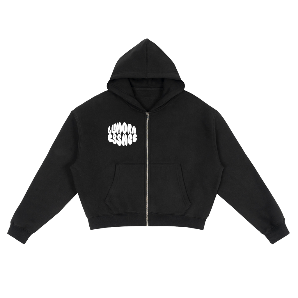Fleece Zip-Up Boxy Hoodie