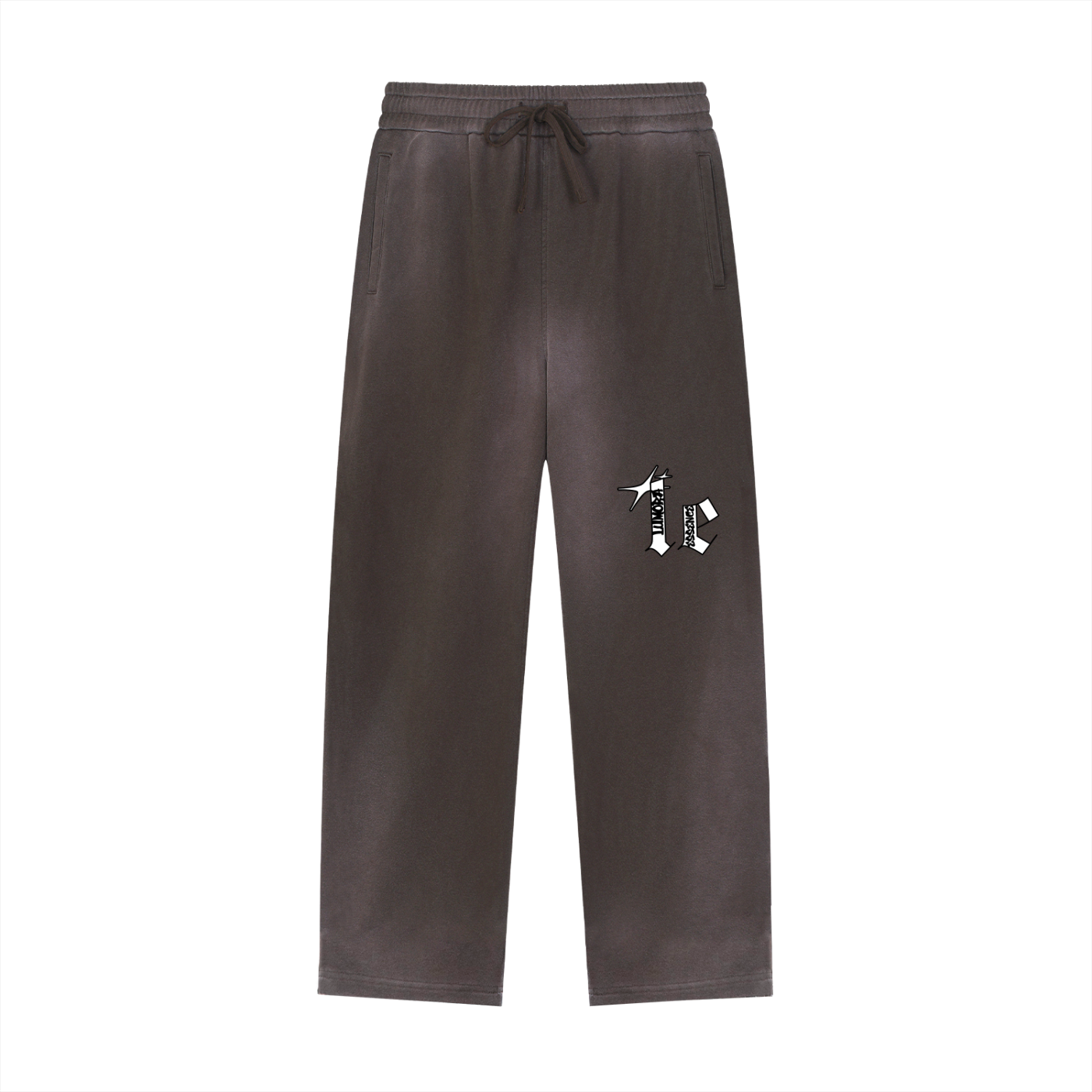 Sun Fade Raw Edge Straight-Leg Sweatpants