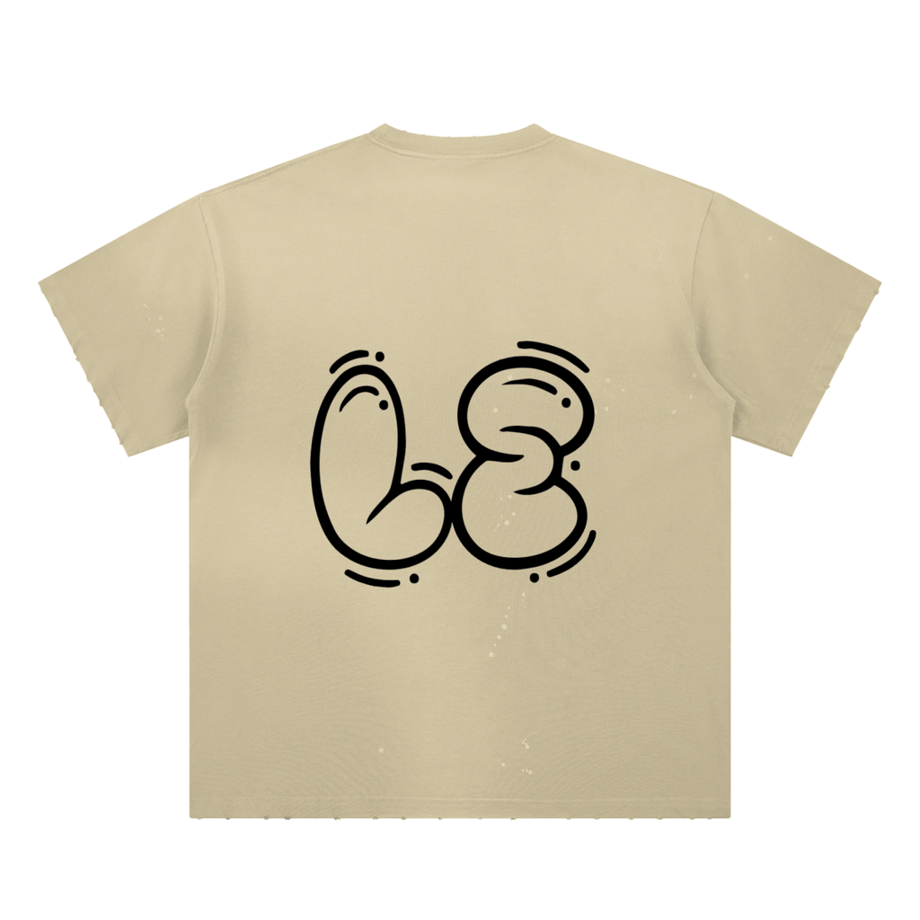 Hand-Frayed Sunfade Paint Splatter T-Shirt